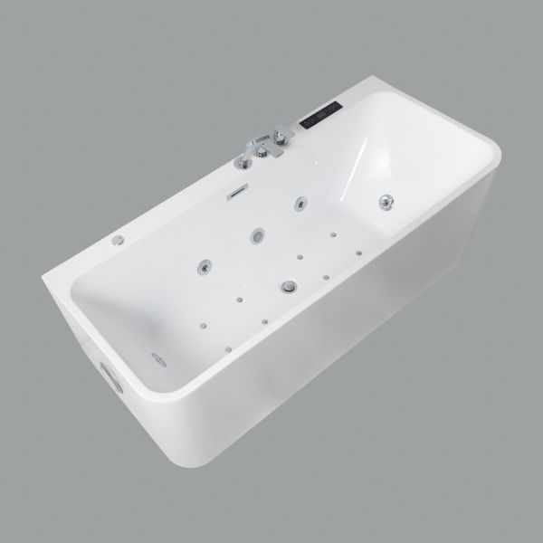 Pure PMMA Acrylic Freestanding Hydro Massage Bathtub with 7 Colors Changing LED Light