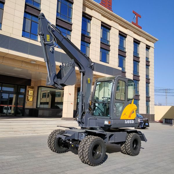 Mini Excavator Digger Hydraulic 6.5 TON Compact Excavators Machine Wholesale Mini Wheel Excavator