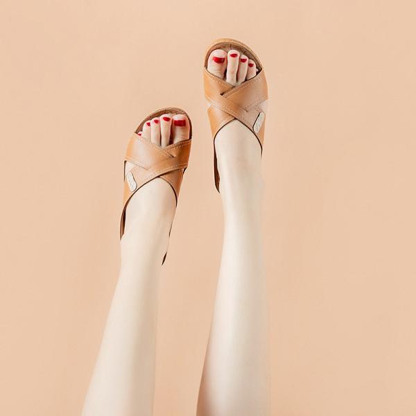 BS091 Summer 2021 New Style Sandals Women'S Retro Wedge Heel Car Stitching Mother Shoes Plus Size Women'S Slippers Sanda