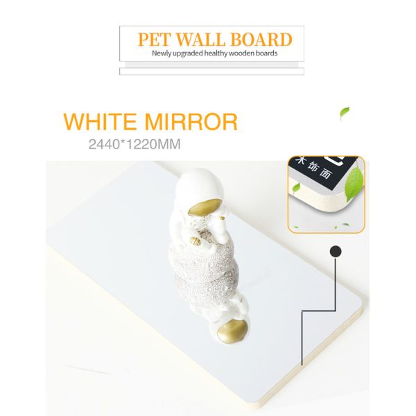 Hotel Light Luxury PET Decorative Bamboo Charcoal Wood Veneer Mirror Wall Panel