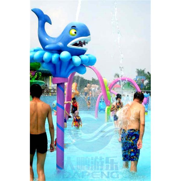 Animales de Aqua Park Equipment Water Squirting de los niños que se colocan en un poste