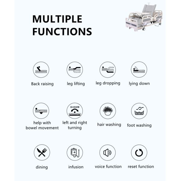 Multifunctional Electric Nursing Medical Adjustable Bed Automatic Turning