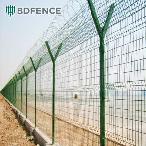 painted colors Welded Wire Mesh Airport Aoa Fencing Anti Theft Anti Cut Steel Prison Fence