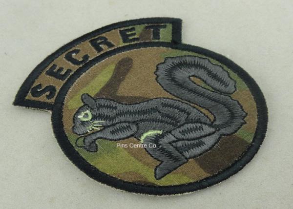 Cotton Thread Embroidery Patches For Clothes , Military Emblem Badge