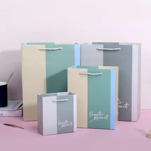 Custom Boutique Bags For Business With Logo Color Bag Large Paper Shopping Bags