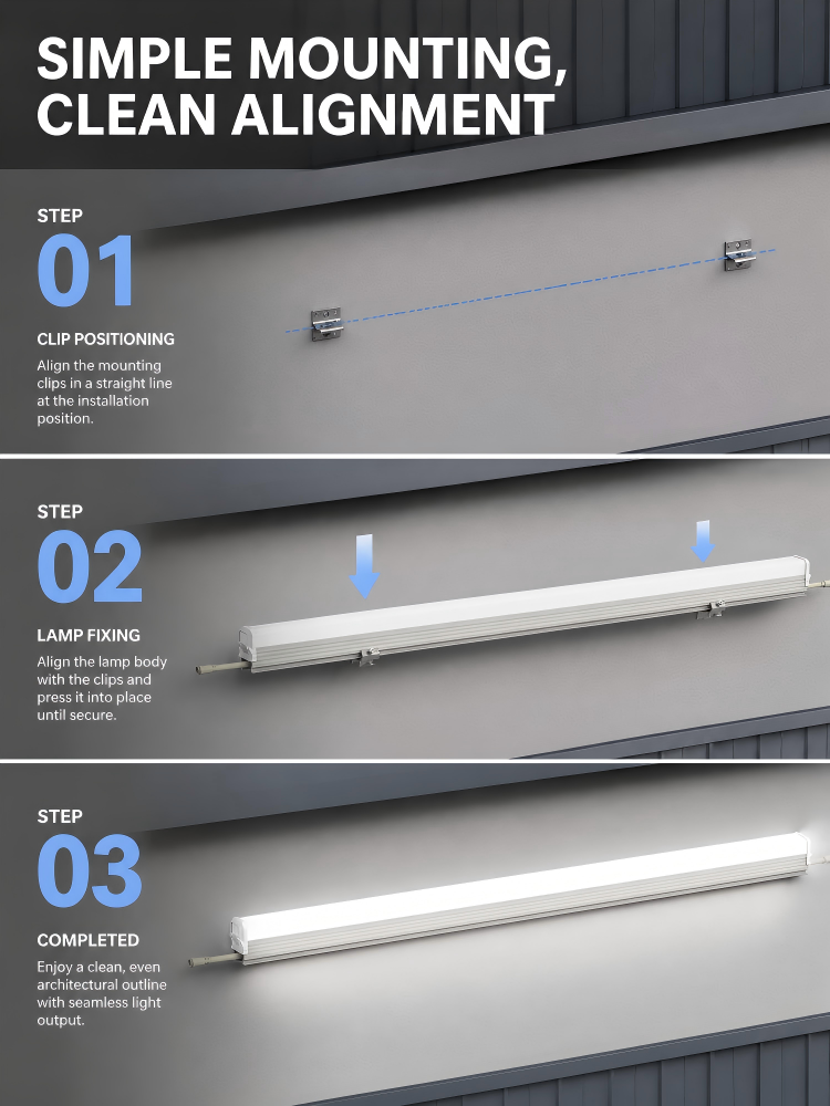 4IN1 RGBW Exterior Led Linear Lighting With Square PC Cover For Building Skyline Lighting