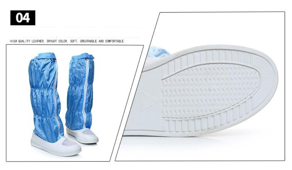 Противостатические ботинки сетки Высоко-трубки пылятся свободная от длинная трубка чистые ботинки пылятся свободные от ботинки безопасности для мастерской очищения