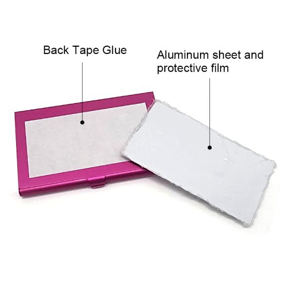 Colored Sublimation Blank Metal Business Card Holder custom card cases