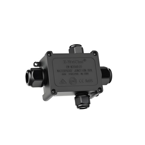 Waterproof ThroughType Junction Box 1in3Out Cable Gland Enclosure for Electrical
