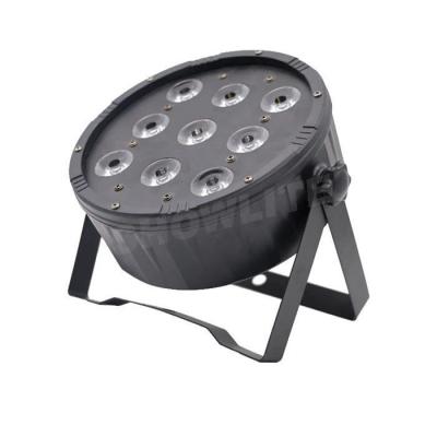 A lavagem magro lisa plástica da paridade do diodo emissor de luz do diodo emissor de luz Parcan 9pcs RGBW 4in1 ilumina o ângulo de um Lense de 25/45 de grau