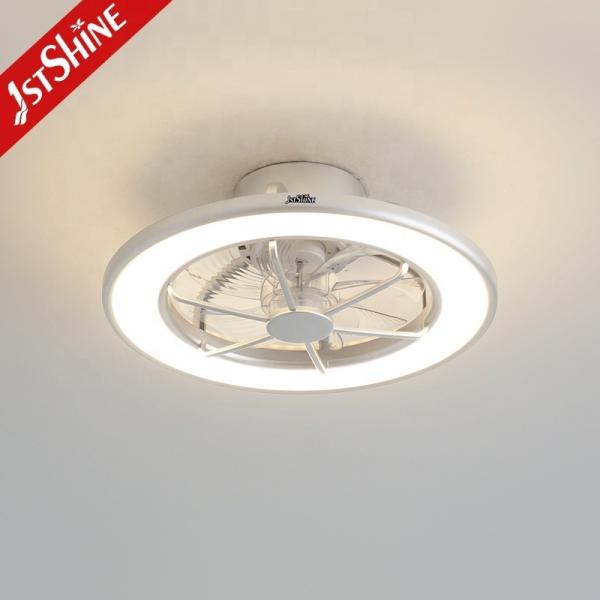 6 velocidades Ventilador de teto ajustável Lâmina oculta Controle remoto LED Fonte de luz 1stshine