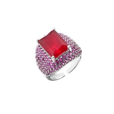 Anéis de Diamond Ring Crystal Gemstone Mens Hip Hop da prata do OEM S925