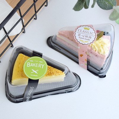 13.2*9.5*6.5cm Takeaway Sandwich Boxes Food Grade Plastic Triangle Cake Packaging