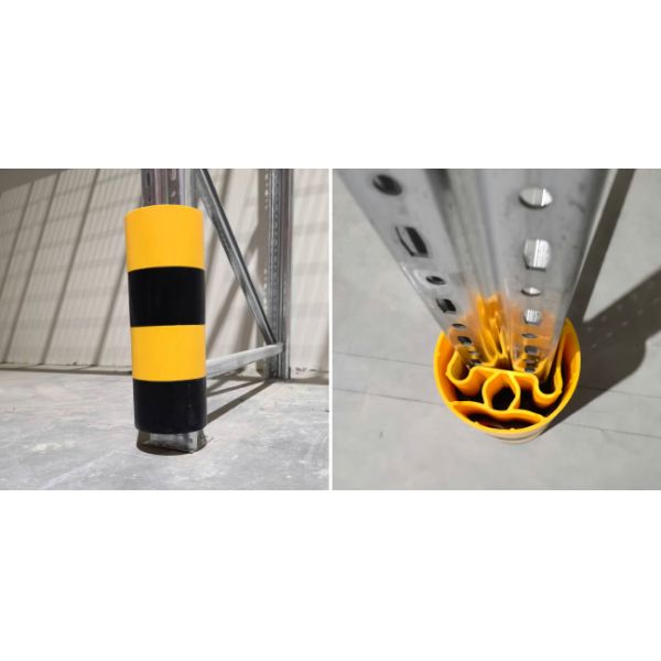 Heavy Duty Pallet Rack Protector Warehouse Pallet Rack Column Protection Flexible Plastic Guard Upright Protector