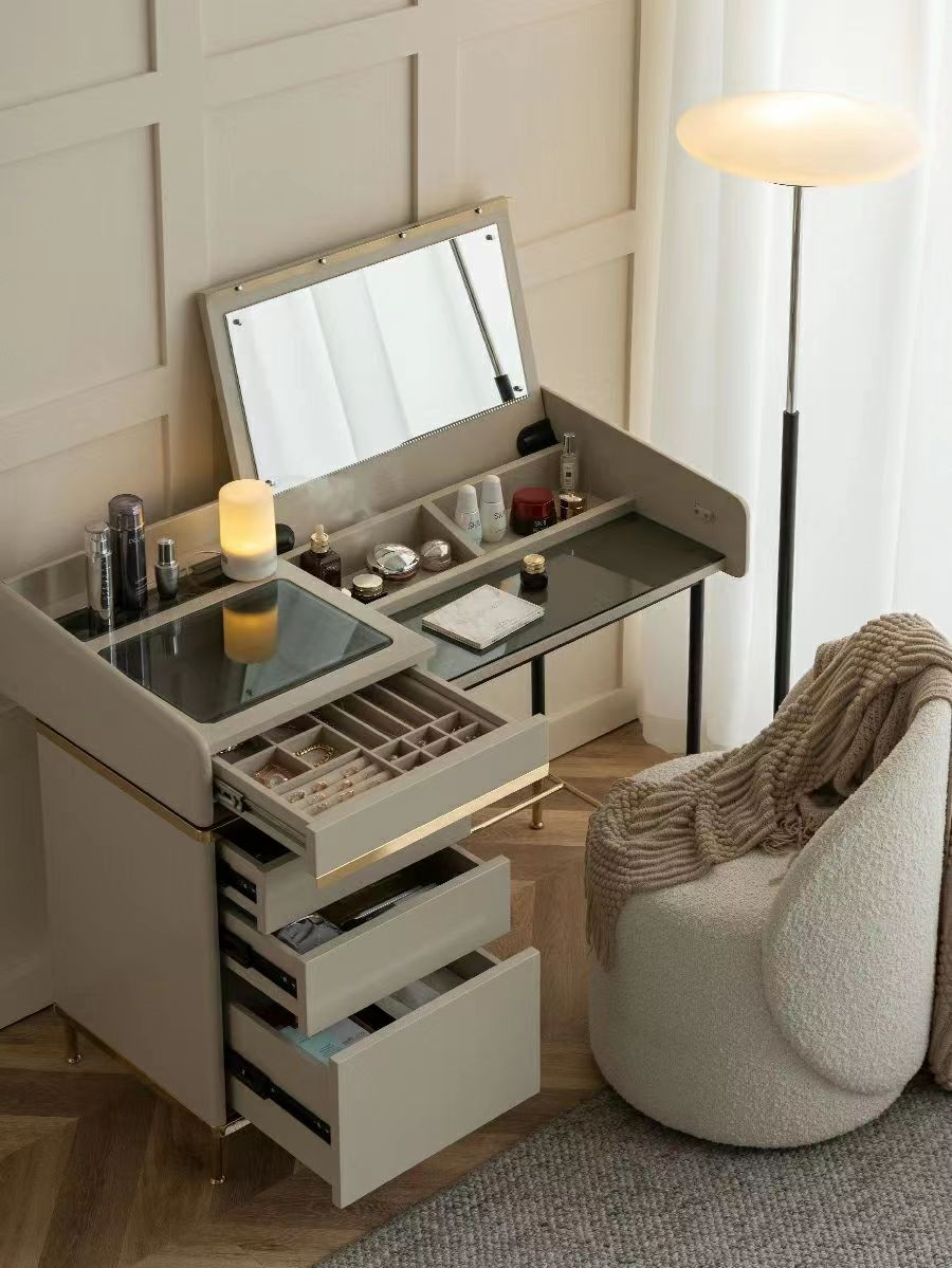 Rock Plate Modern Makeup Table Luxury Dressing Table With Drawers Hotel Bedroom