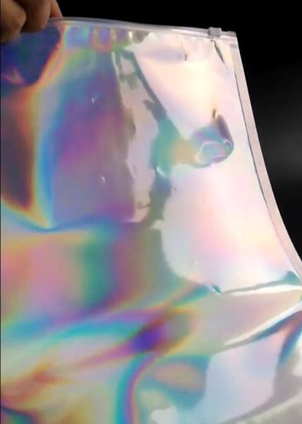Metallized Slider Zipper Mailer pack Hologram Shiny Foil Glamour Holographic Mailers Metallic Apparel garment clothes