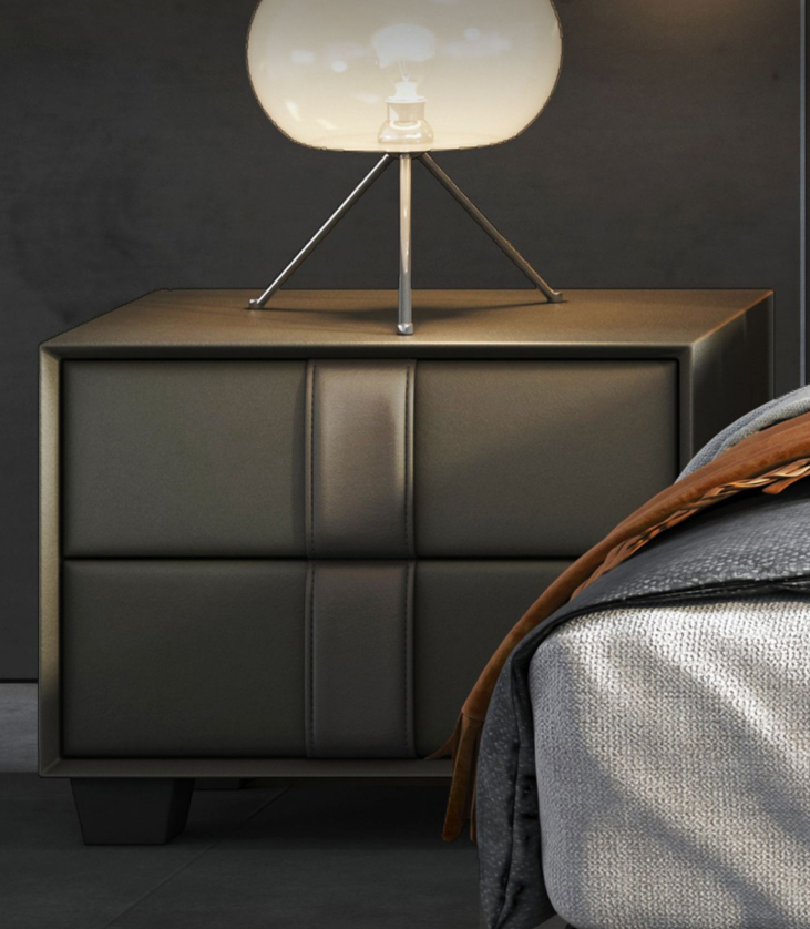 Темное мягкой мебели спальни Corium современной штейновое - серые 1,8 метра двуспальной кровати