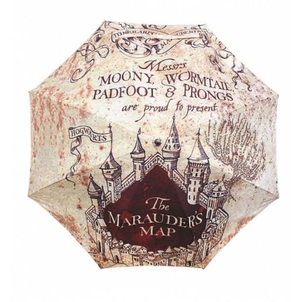 Fabric Material Umbrella Marauders Map Sublimation Auto 3 Folding Minimalist Sunscreen