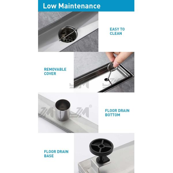 24 Inch Rectangle SS Shower Drain , Linear Floor Drain For Shower Bathrooms