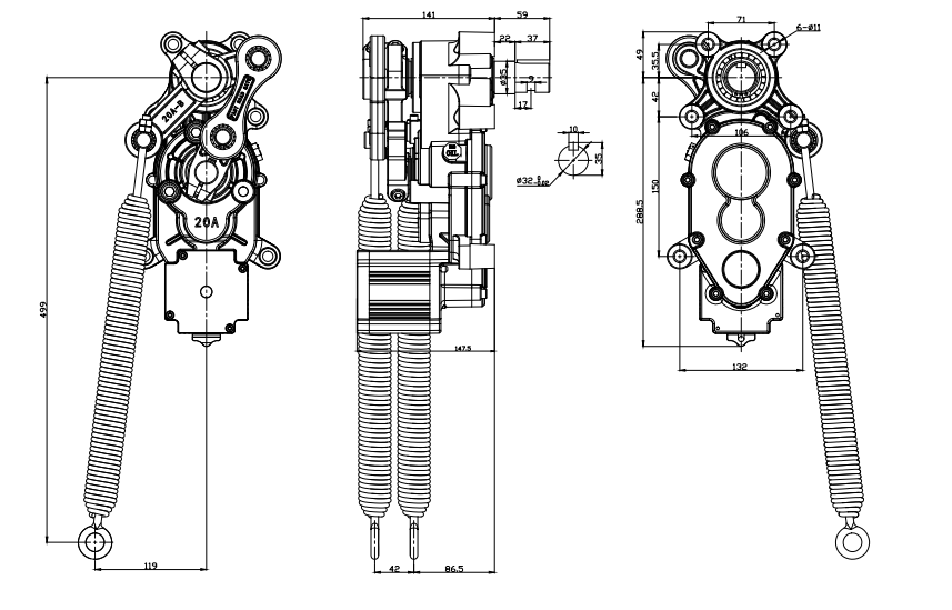 Линии мотор механизма 2400 ворот барьера дороги безопасностью паркуя сервопривода Dc