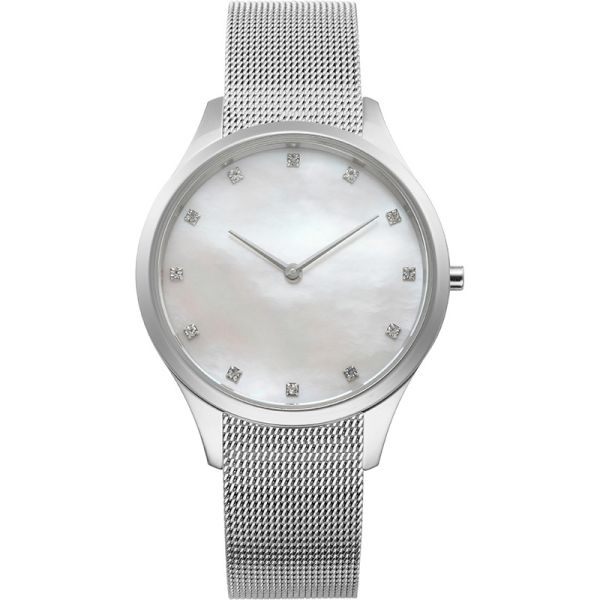 Stainless Steel Womens Silver Diamond Watch Ladies Diamond Dress Watches