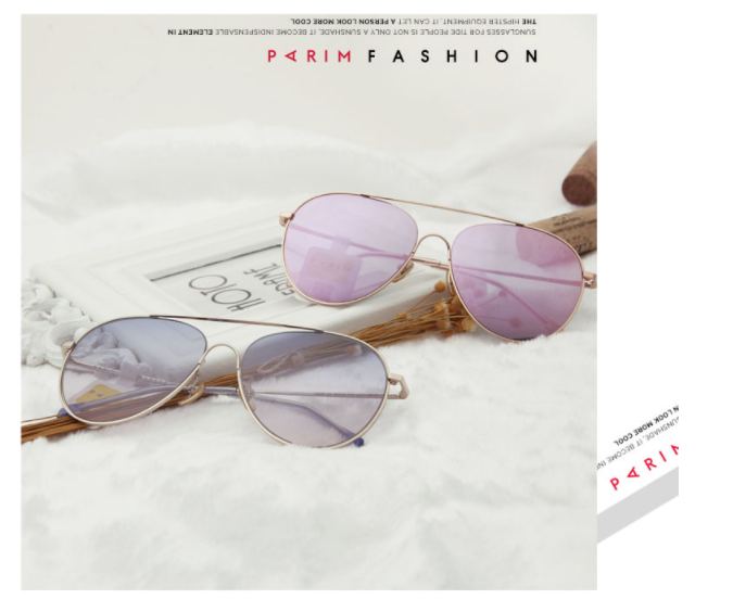 Пилот Женские Солнцезащитные Очки Металлические Оправы Розовые Зеркальные Линзы Цвет