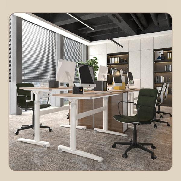 Home Office Custom Branco Manual de madeira Mesa de café de elevação com manivela de mão