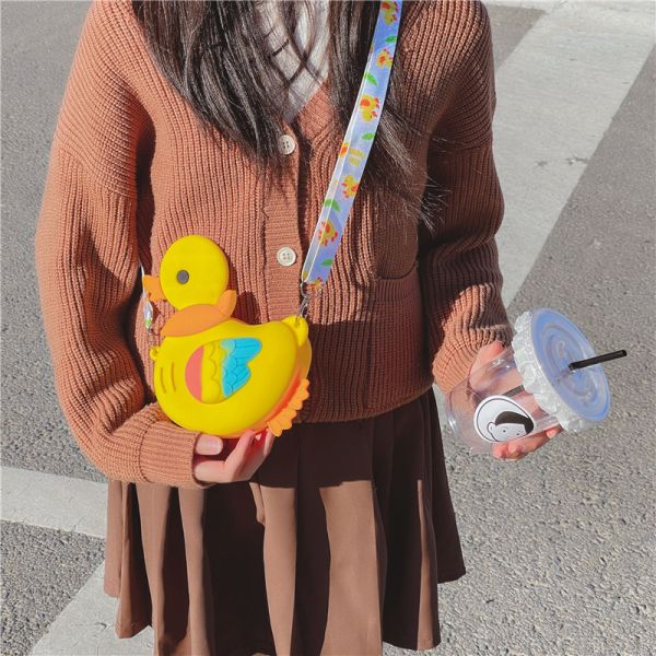 Мультфильмы Маленькая сумка для подростков Силиконовая сумка для кроликов Детская сумка для детей Водостойкая сумка для плеч