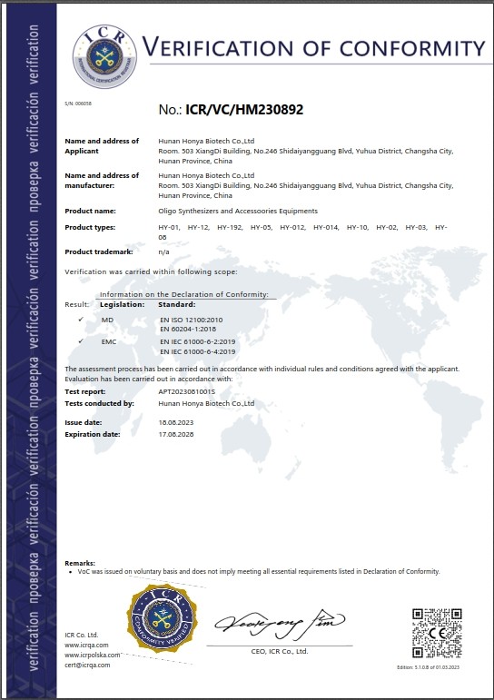 Hunan Honya Biotech Co., Ltd. Сертификации