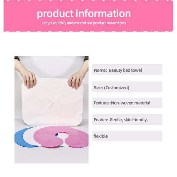 Customized Disposable Face Cradle Covers 40gsm Massage Table Face Covers