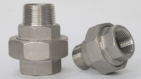 M/F And F/F Threaded Pipe Fittings Stainless Steel Street Unions SS304 BSP Thread