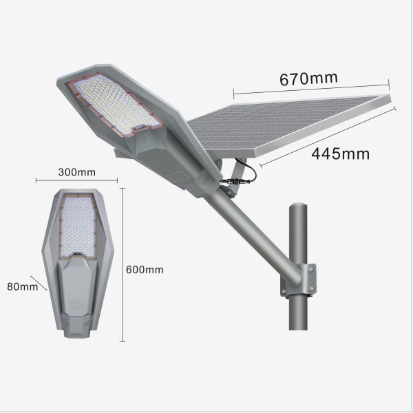 Outdoor 110lm Split Solar Street Light With Aluminum Housing And Long Working Time