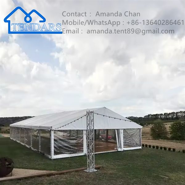 Outdoor White Catering Festival Tent Wedding Marquee Tents With Glass Wall