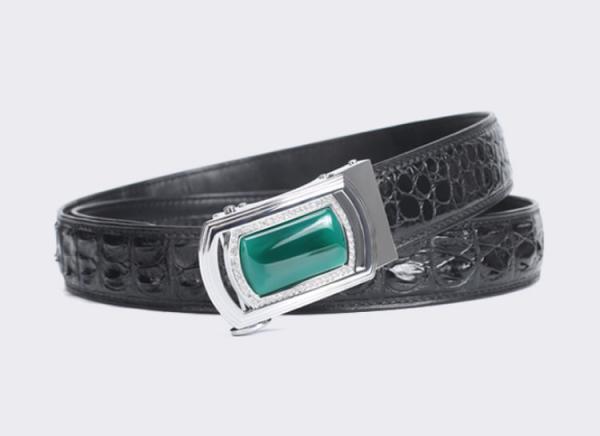 New alligator leather fashion casual belt alloy automatic buckle crocodile men's belts