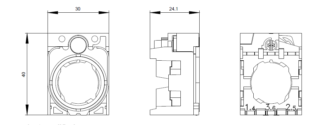 SIEMENS 3 Way Plastic Contact Indicator Base 3SU1500-0AA10-0AA0