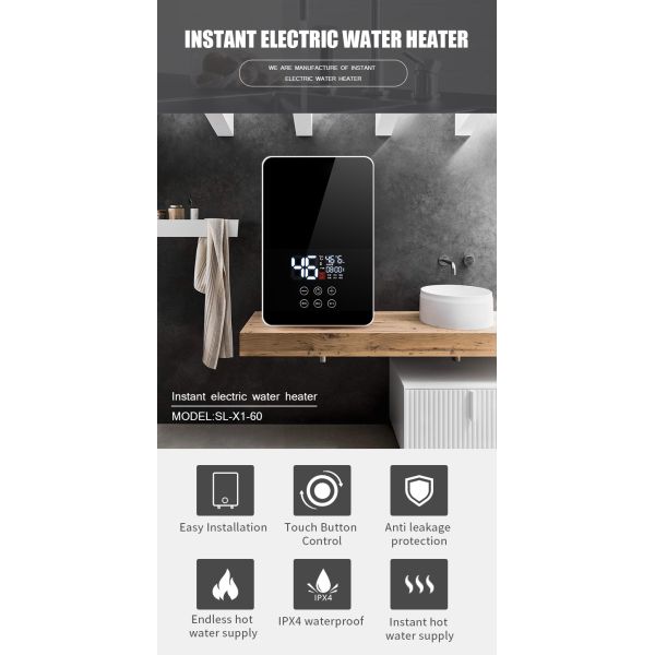 Custom Induction Water Heater 6KW Endless Touch Button Contorl