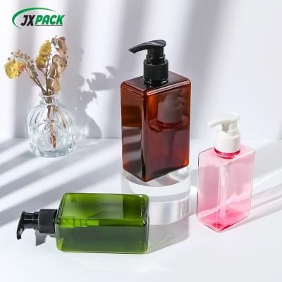 280ML Transparent Shampoo Bottle Square Flat Plastic Lotion Spray Bottle Screen Printing