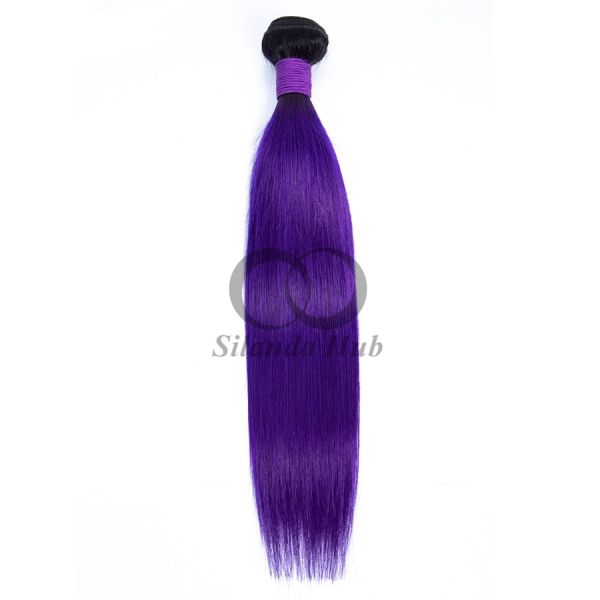 #T1B/Purple Straight Remy Human Hair Bundles Sew In Weave Bundles Brazilian Bundle Deals