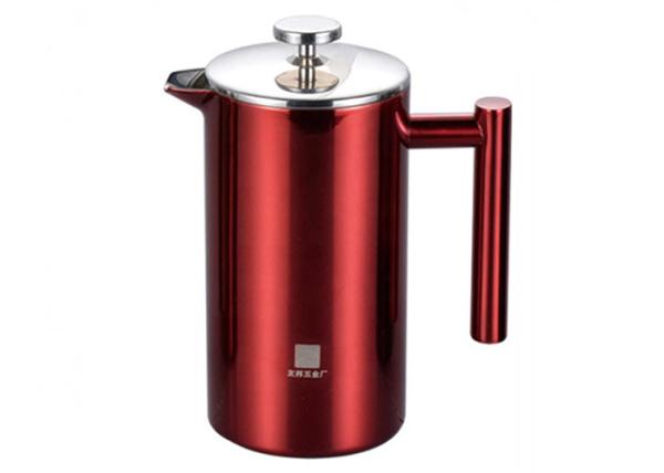 1000ml 34oz Red Color Paint Double Wall Stainless Steel French Press With Extra Filters
