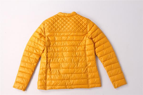 Yellow Ultra Light Packable Down Jacket Antistatic Waterproof