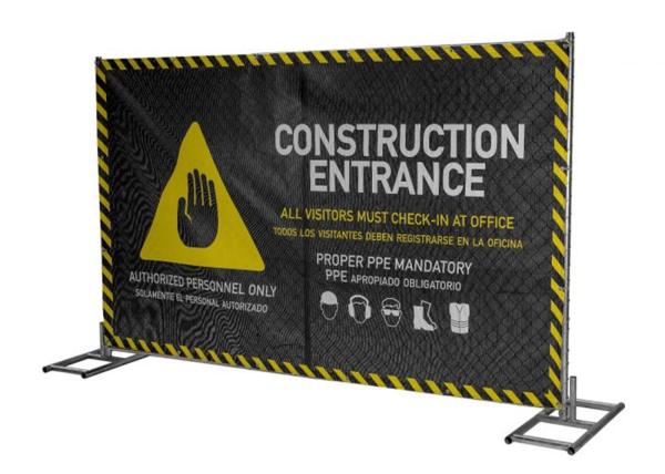 4ft x 10ft temporary chain link construction fence panels for crowd control mesh spacing 2½x2½(63mmx63mm) x 12gauge