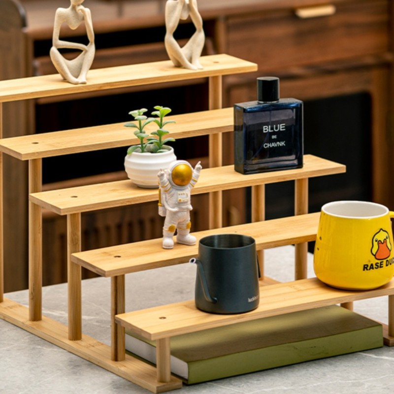 Succulent Shelf Indoor Flower Stand Simple Multi-Layer Bamboo Hydroponic Storage Rack Trapezoidal Display Balcony Indoor Use