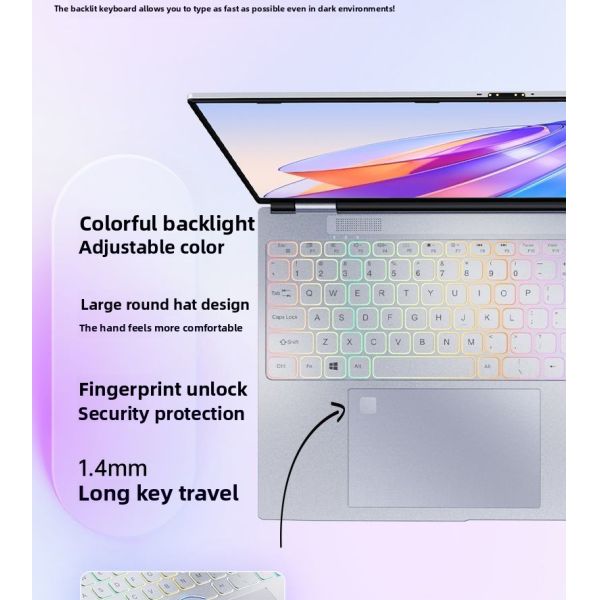 Intel Celeron Quad Core Laptop 15.6-inch IPS Dual Screen Notebook  DDR4 RAM SSD Storage  English Keyboard Magnetic Camera