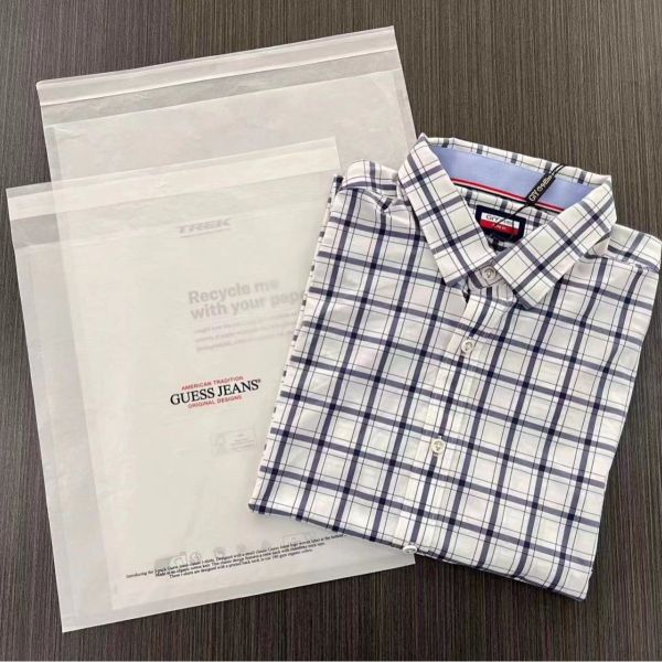 Биоразлагаемая полупрозрачная стеклянная бумажная сумка с циплоком Компостируемая сумка для упаковки одежды