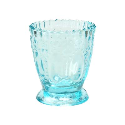 Candeeiros de vidro azul reciclados 4OZ