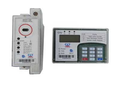 Single Phase Split Prepaid Electricity Meter , Din Rail Power Meter With CIU