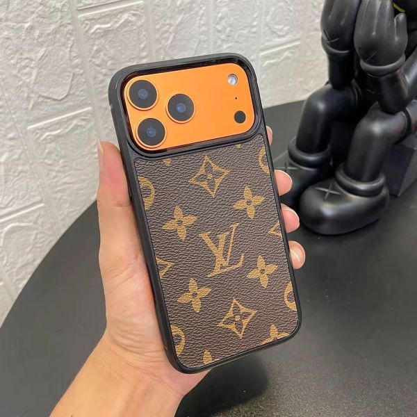 Genuine Leather Vintage LV Full-Cover Phone Case
