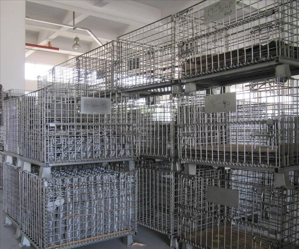 Клетка складного металла паллетов контейнеров ячеистой сети складная с емкостью 500KG