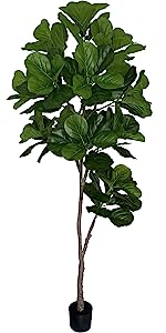 Artificial Fiddle Leaf Fig Tree/Faux Ficus Lyrata for Home Office Decoration, Ships in Silvery Gray Planter