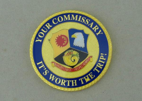 Your Commissary Personalized Coin Zinc Alloy Material 2.0 Inch And Rope Edge